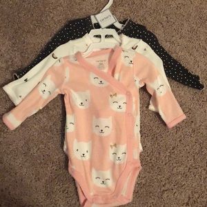 Multi color 3 month button long sleeve onesies